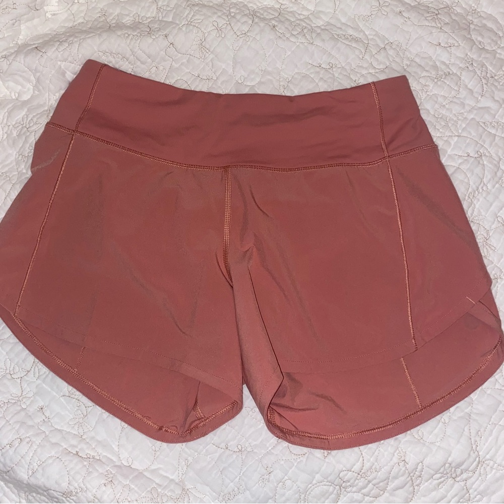 Lululemon Pink Savannah Speed Up Shorts 4” inseam Size 4